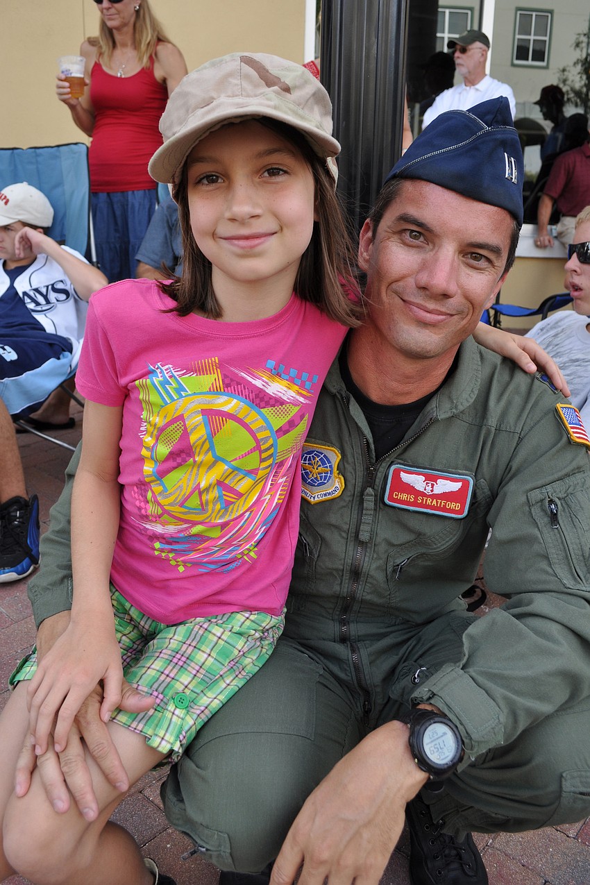 Summerfield resident Chris Stratford, pictured with his daughter Nicole, donned his old U.S. Air Force uniform for the event.