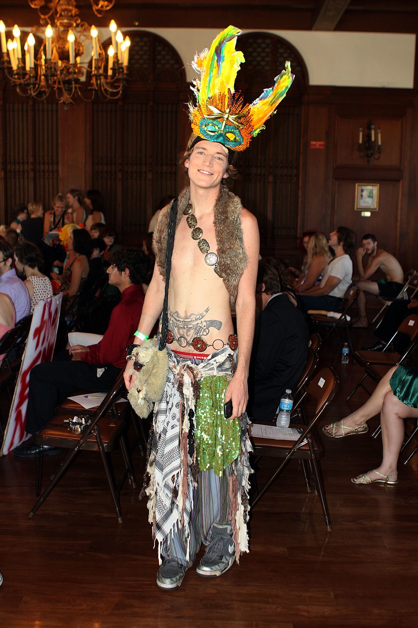Winn Haslam in his Mayan inspired outfit. The party following graduation was an â€œEnd of the Worldâ€ themed party.