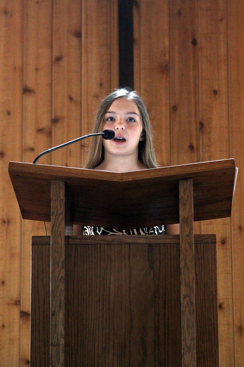 Lauren Neily was the class speaker for the sixth grade class.