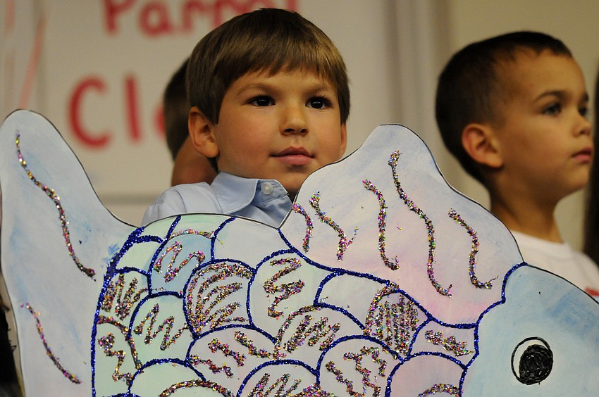 Matthew Shelby performed the â€œRainbow Fishâ€ with his classmates.