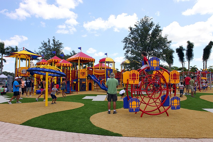 Many children had fun playing on the brand new, circus-themed playground at Payne Park, Saturday, June 16.