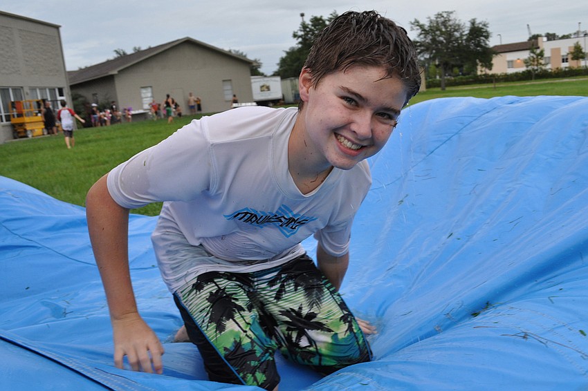Jonathan Clauson, 12, was all smiles