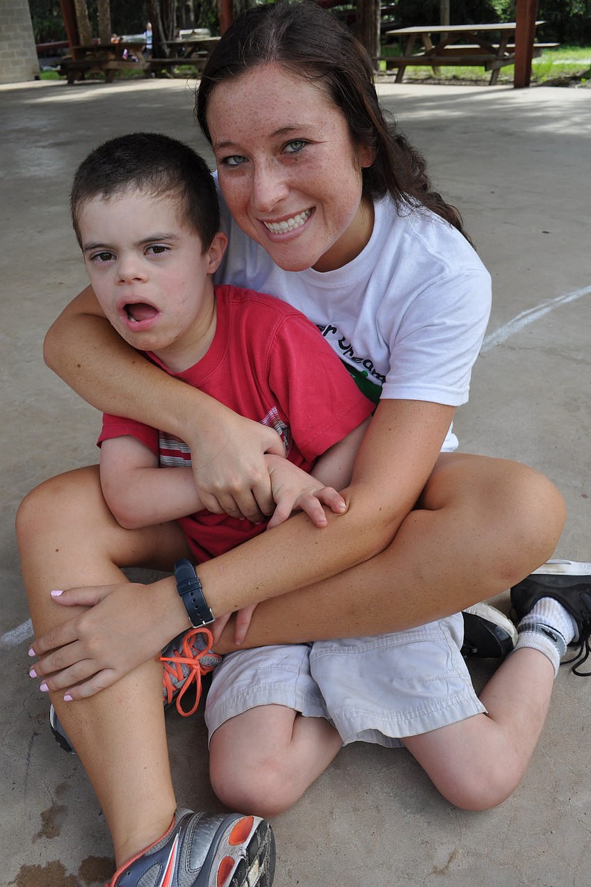 Sebastian Moret, 8, got ready with the help of Dani Horowitz.