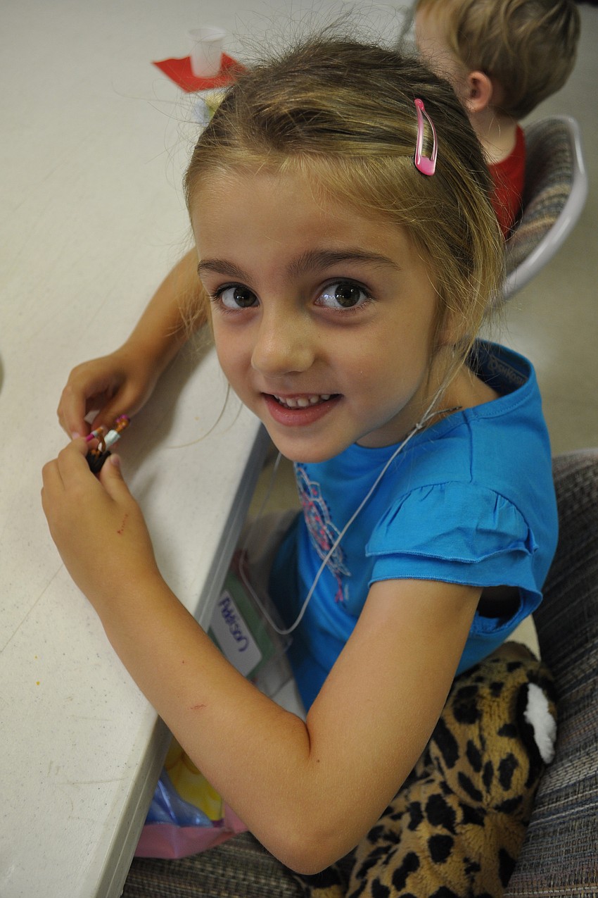 Addison Bommarito, 4, liked snack time.