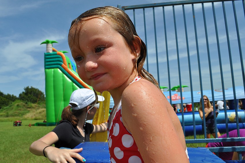 Cameron Kelly, 5, eagerly took a turn in the dunk tank.