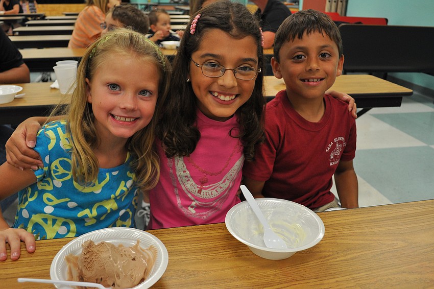 Sage Arnish, Rachael Tullio and Brandon Tullio ate their ice cream together.