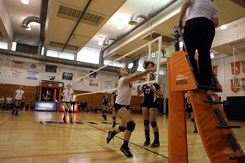 Maddy Del Medico, No. 15, races over to get the ball before it goes out of bounds.