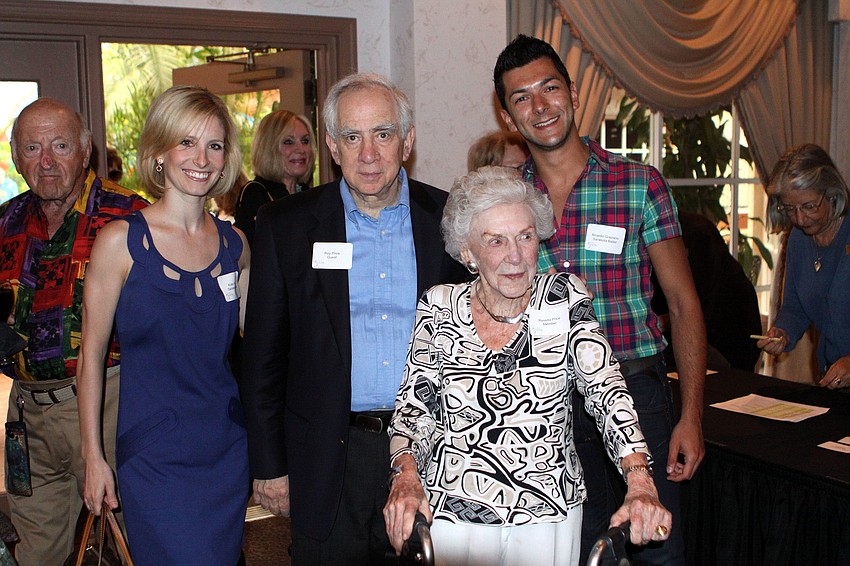 Roy and Ravella Price pose with Sarasota Balletâ€™s Kate Honea and Ricardo Graziano.