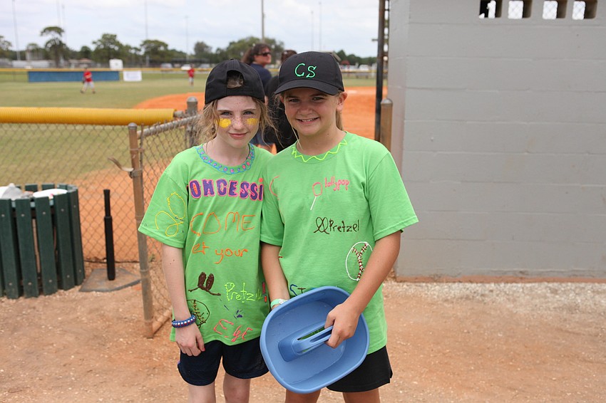 Emma Sagelmann, 11, and Brooke Baier, 11, were part of the concessions crew.