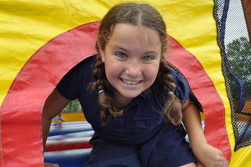 Jordan Cangro had fun in the bounce house.