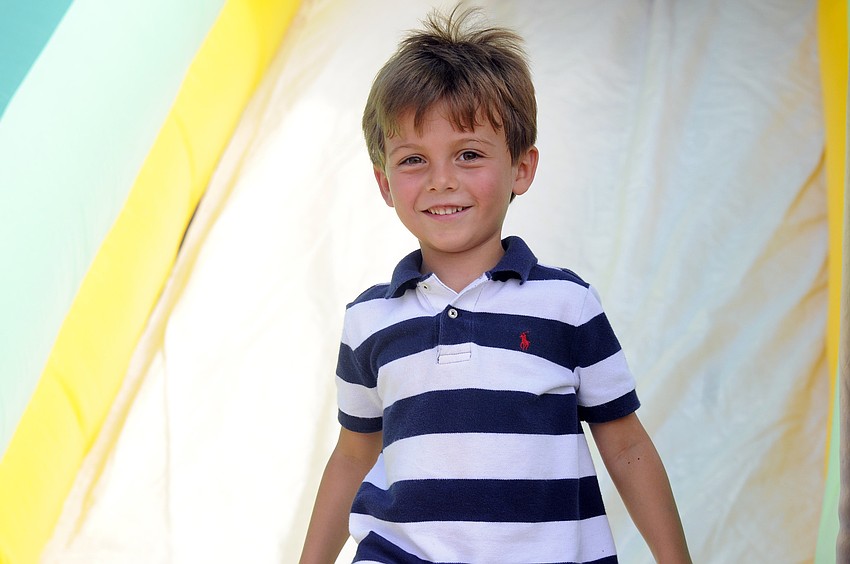 Five â€“year-old Tyson Tullio enjoyed being able to play outside.