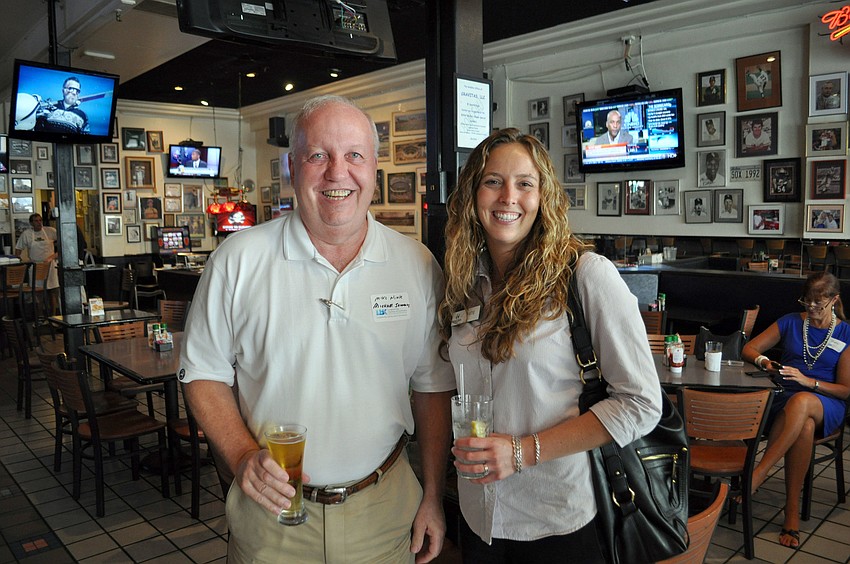 Mike Nink of Michael Saunders with Katie Holmes of the Helmsley Sandcastle Hotel