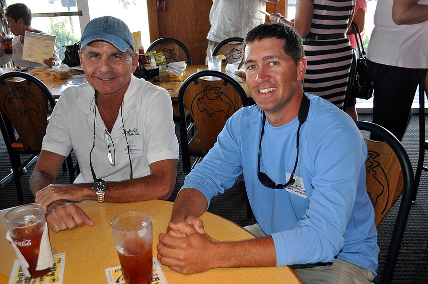 Capt. Jeff Stephens of the Kathleen D and John Butts of Environmental Turf & Landscape
