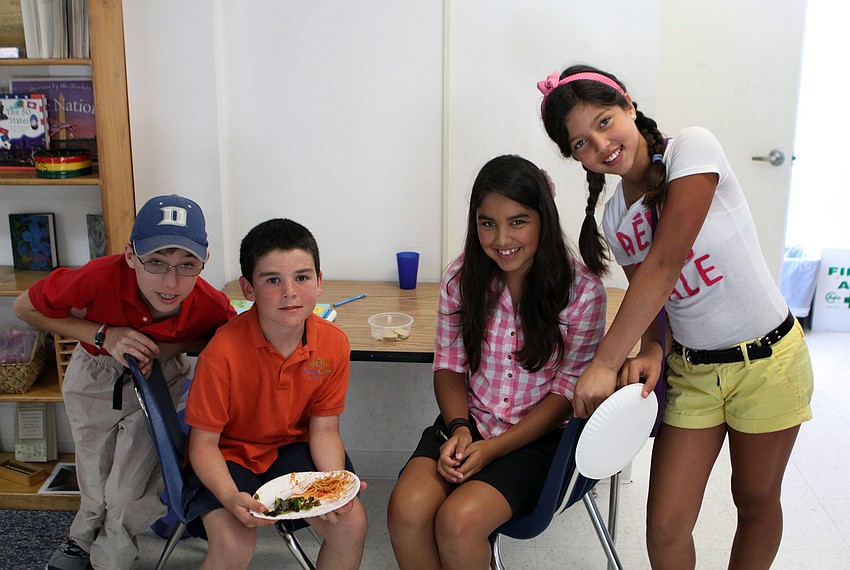 Jackson Bevier, 12, Aiden Pearson, 9, Melissa Villagomez, 13, and Regina Gonzalez, 12