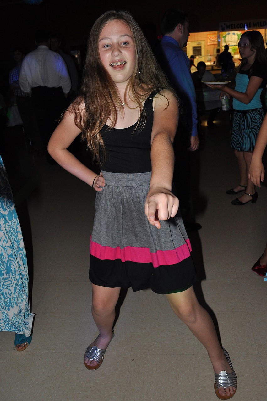 Calissa Foege shows off her dance moves to the 
