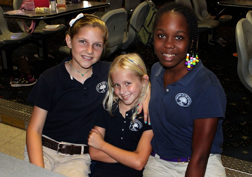 Chloe Flanders, 12, Claire Maag, 7, and Yuneke Eustache.