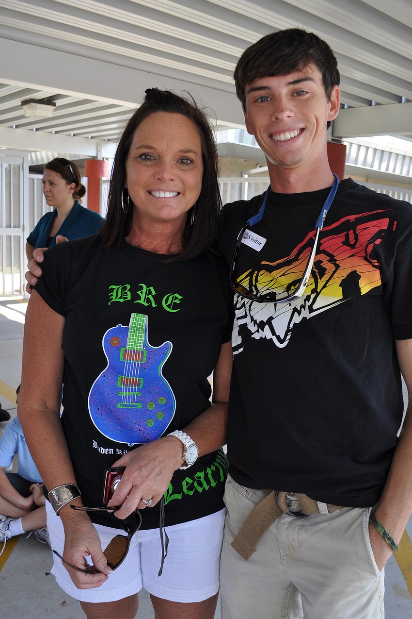 Teacher Teri Adams was joined in the walk with her son, Brandon Adams, a student at State College of Florida, who participated in Braden Riverâ€™s first walk-a-thon for Southeastern.