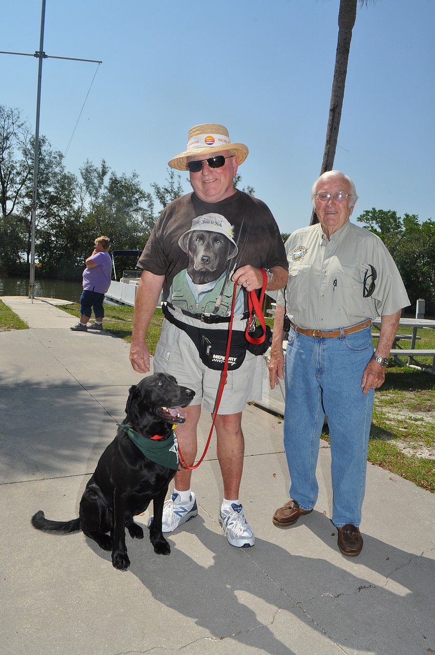 Miss Lucky a therapy dog, Don Fisher and Gordon Houser