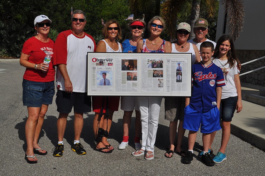The family of the late Al Hogle: Suzanne Stoutt, Frank Stoutt, Dawn Stoutt, Margaret Stoutt, Leslie Hogle, Claudia Law, Chuck Stoutt, Chase Shurley and Lizzy Shurley