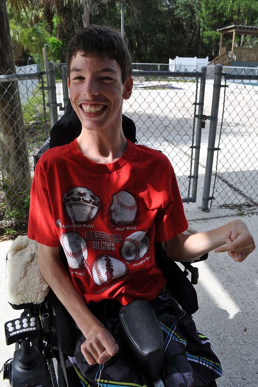 Andrew Brettner, a first-time camper, couldnâ€™t wait to get out of the heat and into the pool.