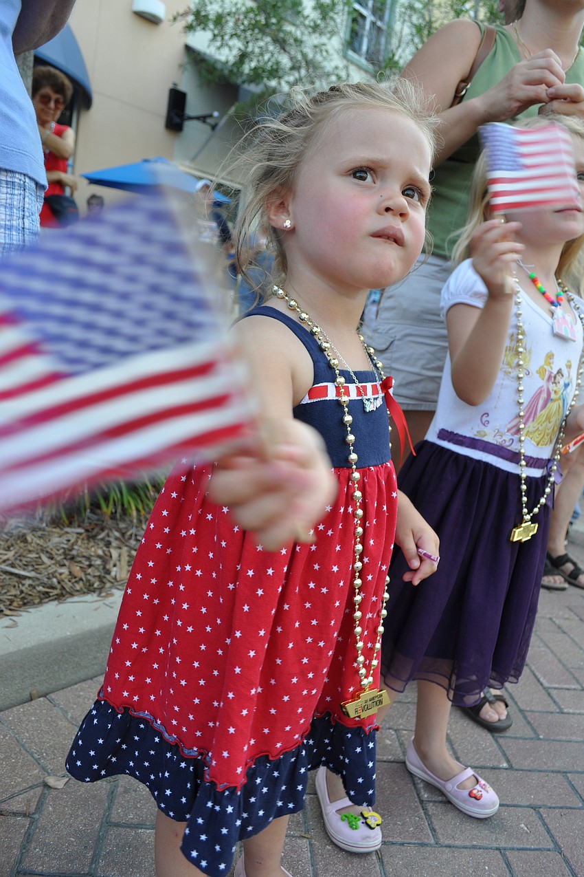 Lauren, Brooke and Kate Frederick cheered on the parade participants.