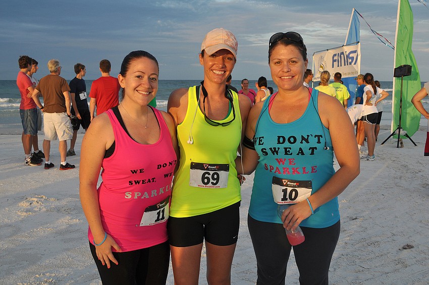 Deanna Pipitone, Chanel Liveoak and Lindsay Broschart get ready to run, Saturday, June 9, in the Running Water 5K.