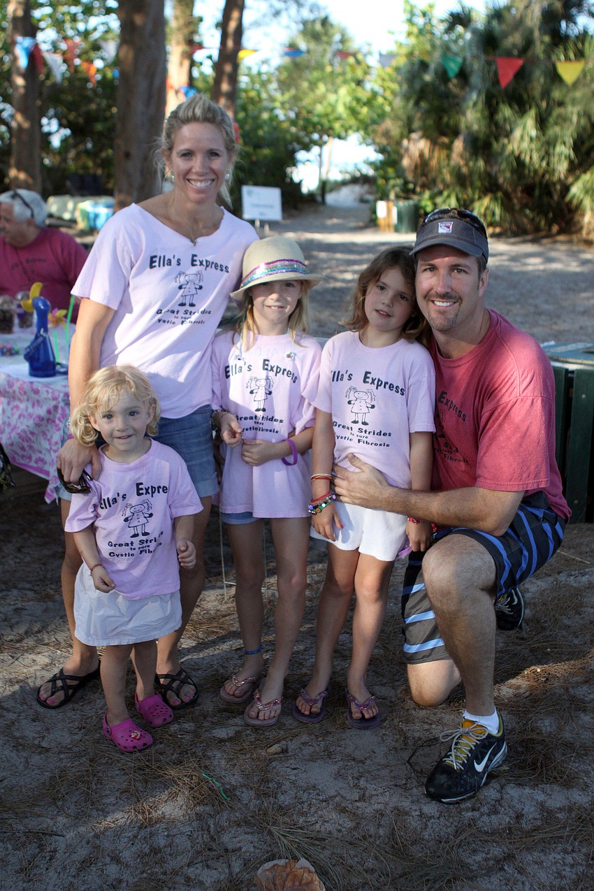 Meghan and Kevin Wicks with their daughters Lily, 2, Ella, 7, and Luci, 6. Ella has cystic fibrosis.