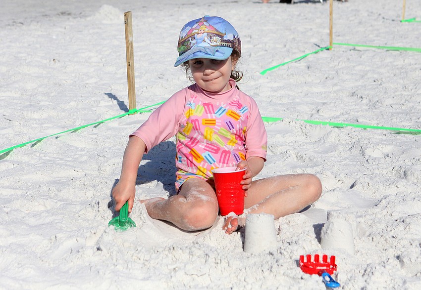 Daniela Florio, 4 Â½, had fun participating in the Sand Sculpting Contest, Saturday, May 5.