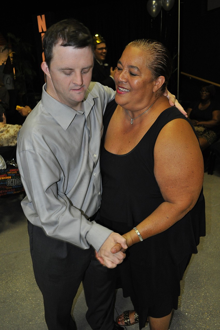 Thad Partridge and Annmarie Dunbar hit the dance floor early.