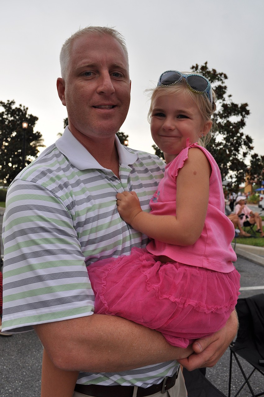 Dan Jordan gave his daughter, Mia, a lift.