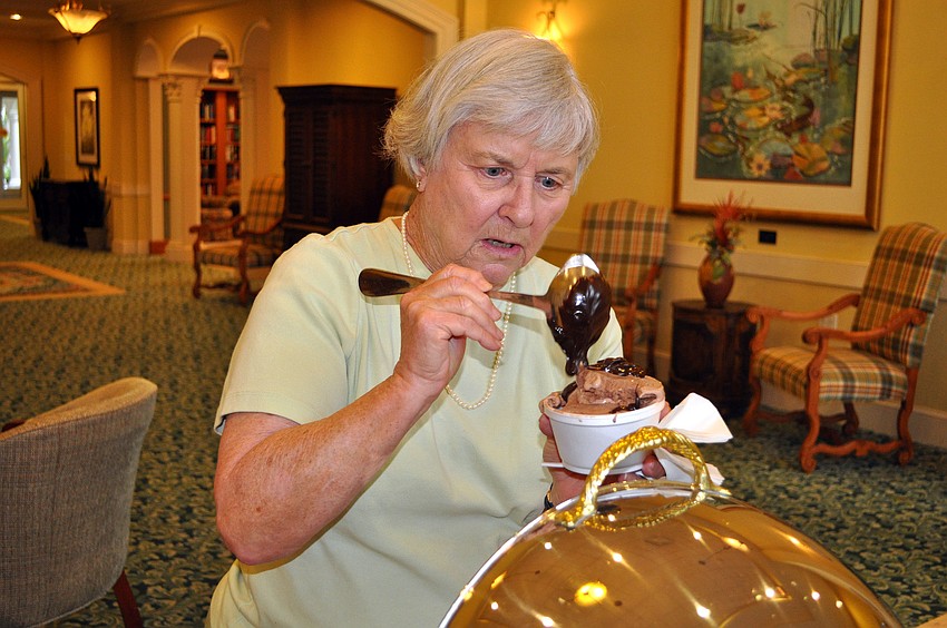 Suzie Kinder was excited to be able to put as much hot fudge on her sundae as she wanted.