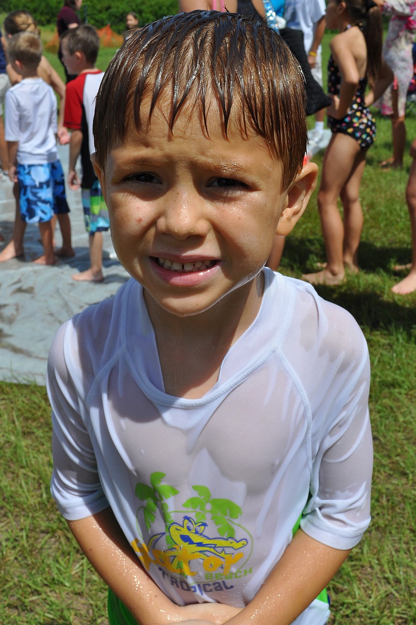 Johnny Lenchinksy, 5, was drenched in no time.