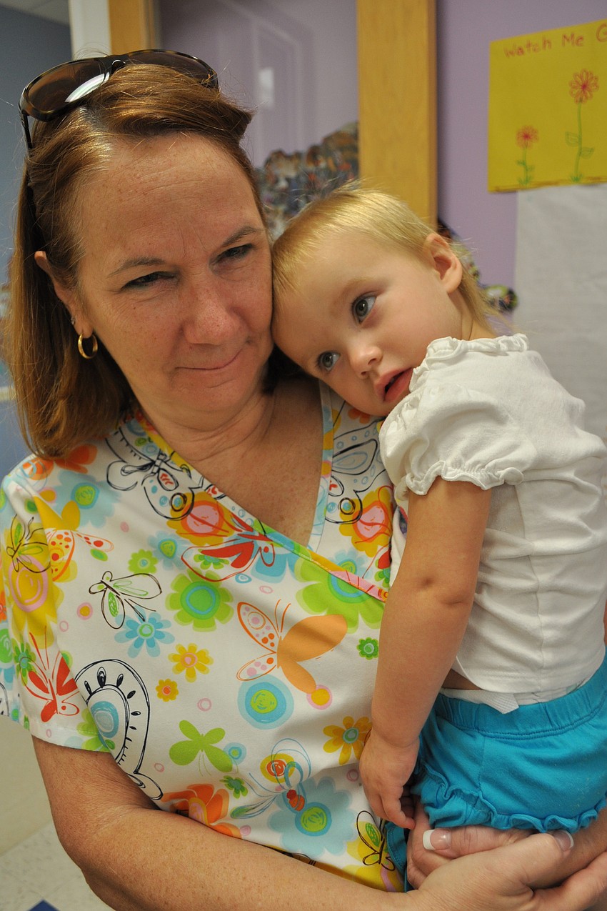 Terri Jenkins had to wake up her granddaughter, Aubrey Hoonhout, for breakfast.
