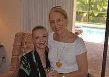 Bride-to-be Jean Weidner and hostess Myra Rakoff