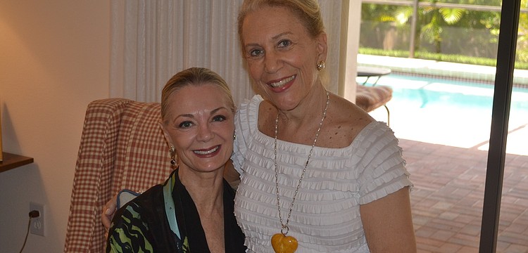 Bride-to-be Jean Weidner and hostess Myra Rakoff