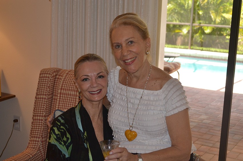 Bride-to-be Jean Weidner and hostess Myra Rakoff