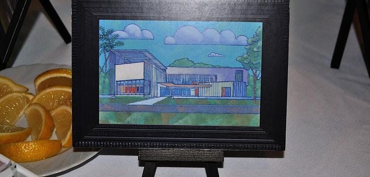 Renderings of what the Ringling College Library will look like were on all the tables at the luncheon.