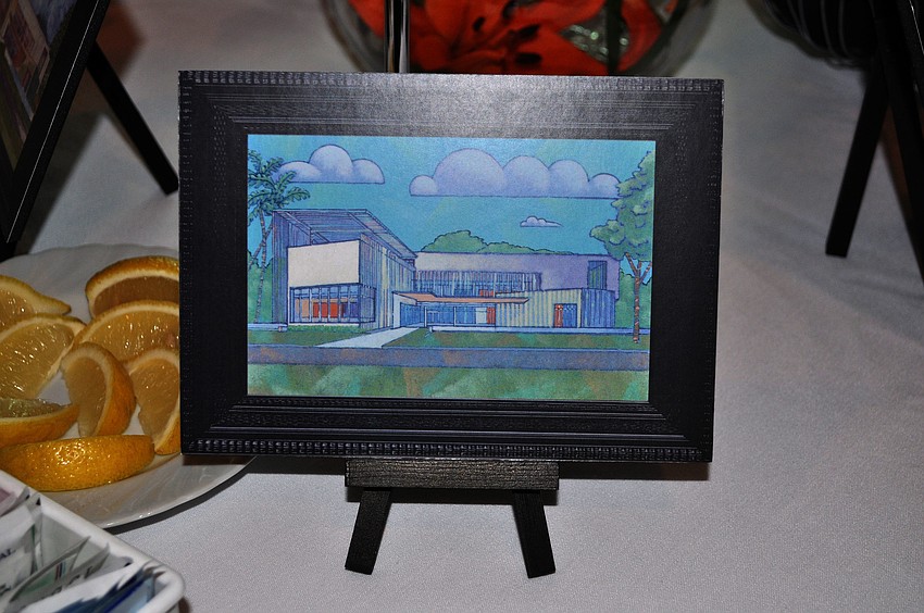 Renderings of what the Ringling College Library will look like were on all the tables at the luncheon.