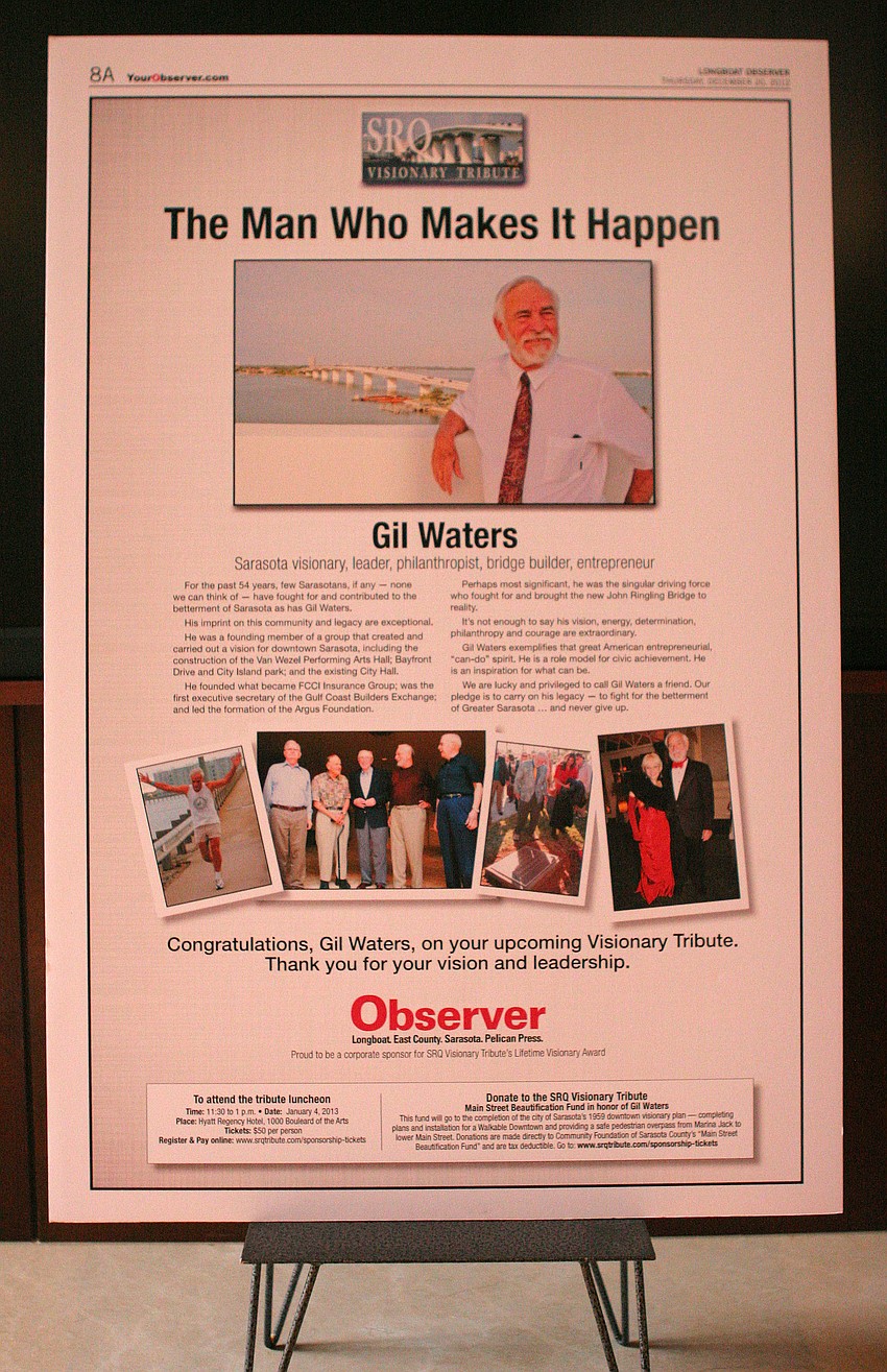 A poster board with the advertisement about the event that was printed in the Observer. Recipient