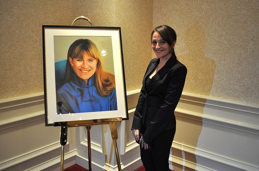 Martina Crepulja, senior illustration student at Ringling College of Art + Design, created a portrait of guest speaker Jacqueline Novogratz.