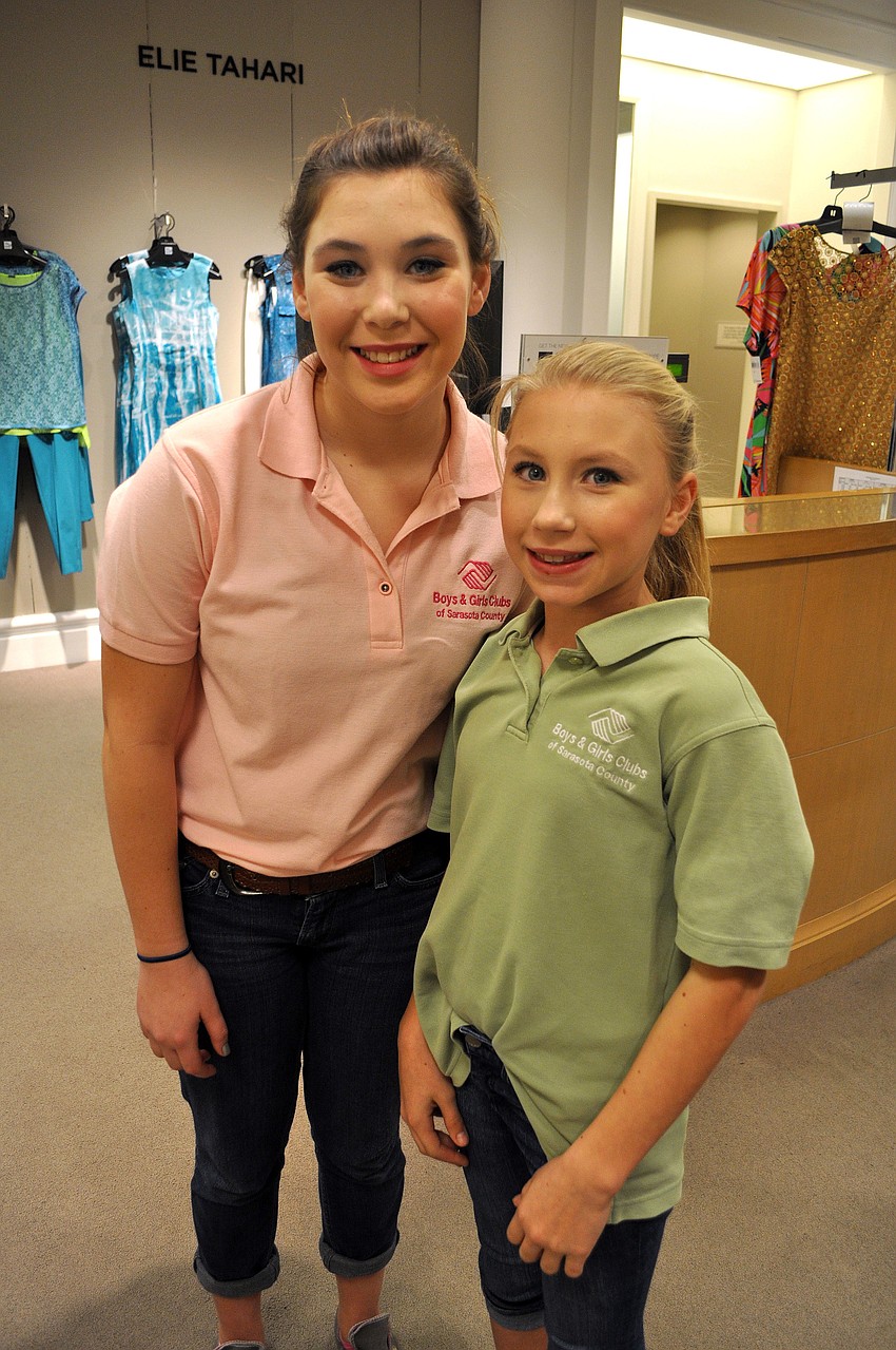 Zoe Bouck, 13, and Lillianna Chapman, 12, had their makeup done at Saks during the Designer Showcase.