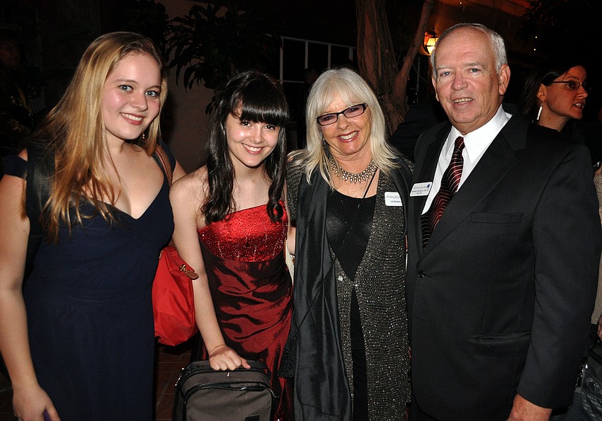 Sophia Mockler, 19, Abigel Kralik, 14, with Liz Barzell and Dr. Peter French