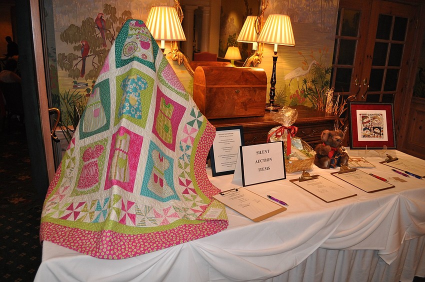 The silent auction table.