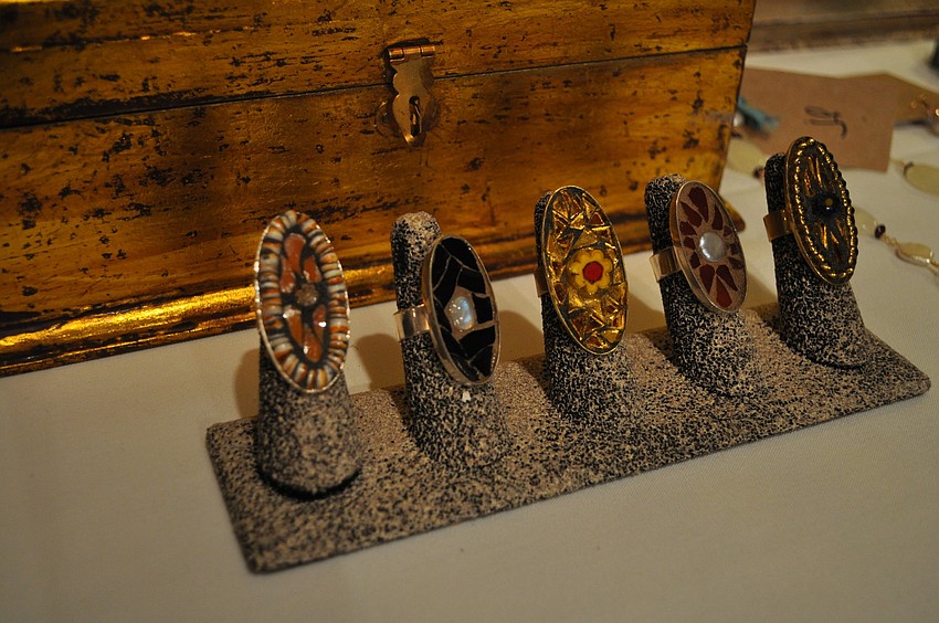 Mosaic rings by Janice Schmidt