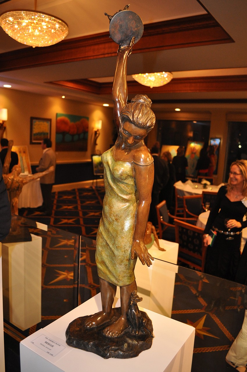 A sculpture entitled â€œRescueâ€ created by Josefina Filotas