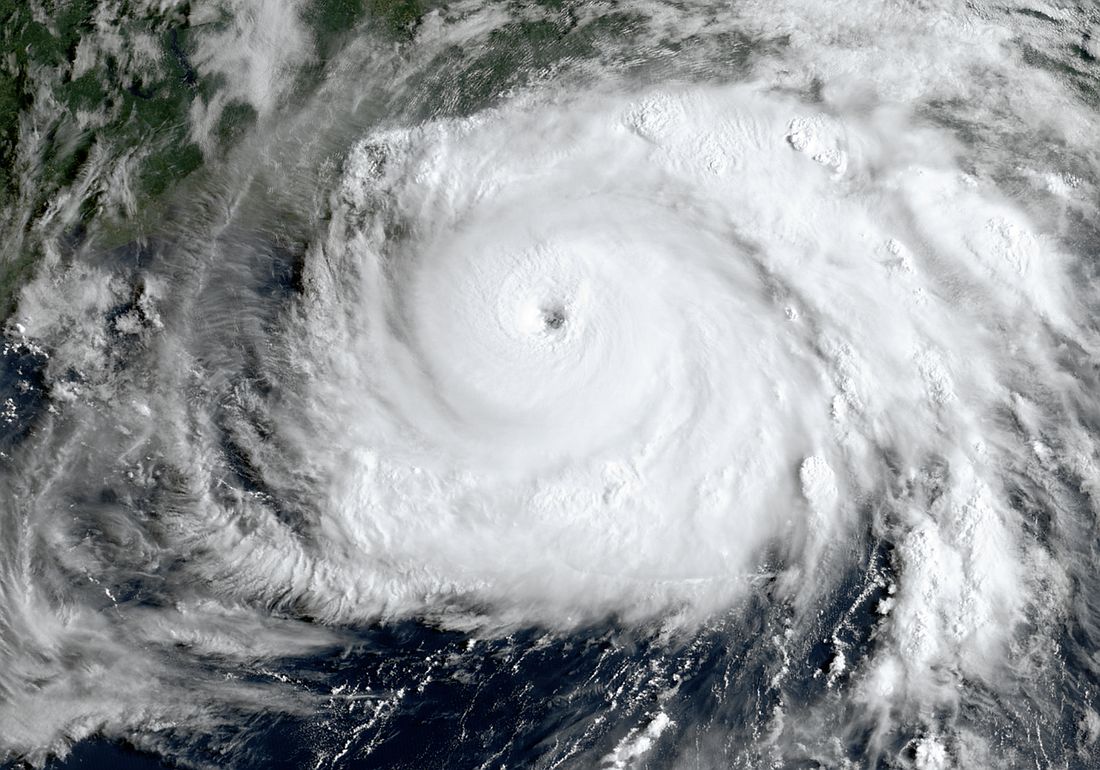 Hurricane Ida approaching Louisiana on August 29, 2021. Public domain photo