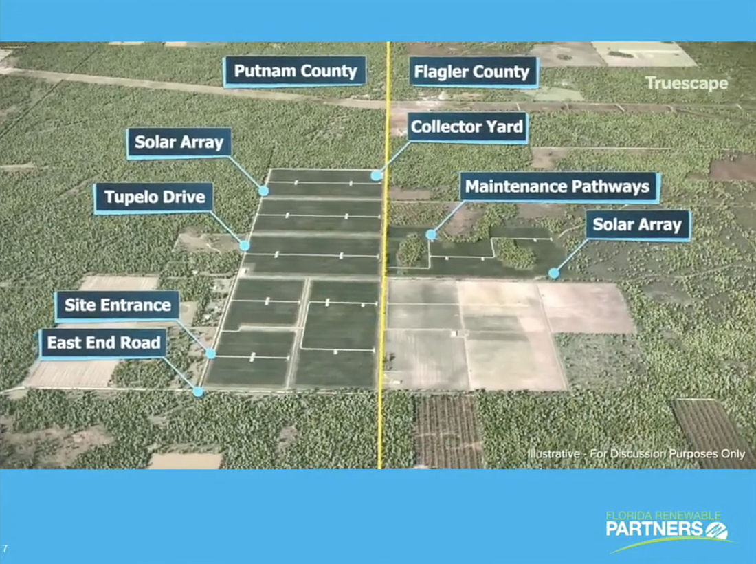 The site's entrances would both be on the Putnam County side. Image from FRP's presentation at the Sept. 14 planning board meeting