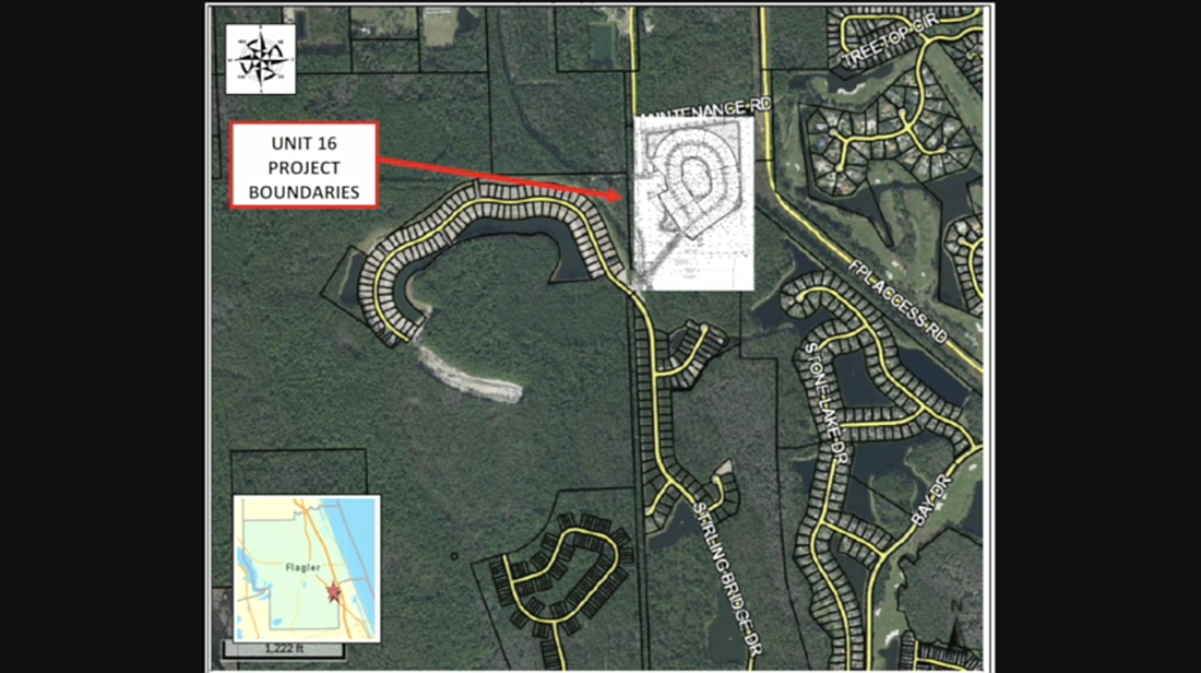 The proposed 73-unit single-family-home community in Plantation Bay. Image courtesy of the Flagler County government