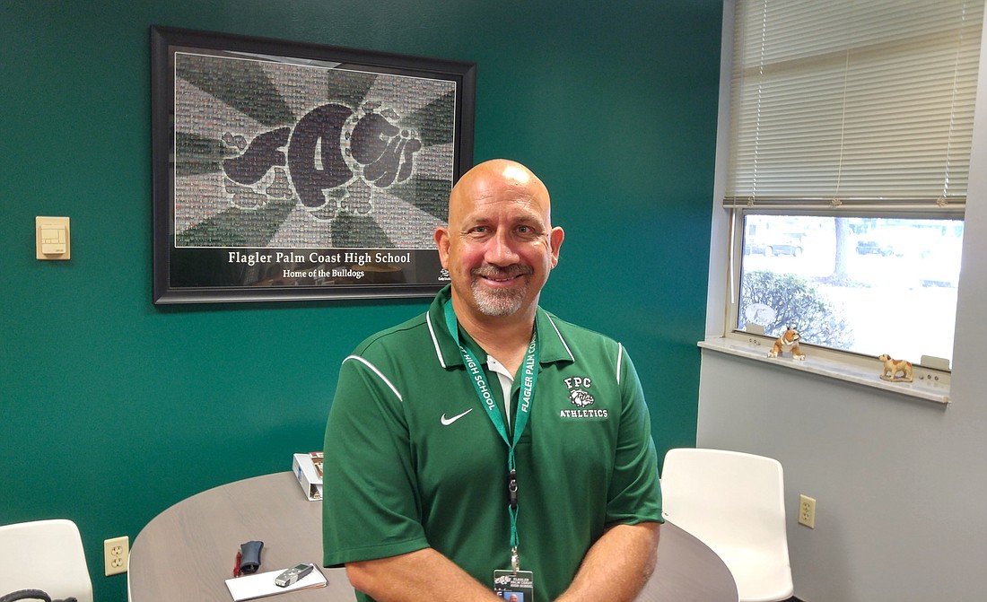 FPC principal Greg Schwartz in his office on Oct. 11 on a relatively quiet teacher work day. Photo by Brent Woronoff