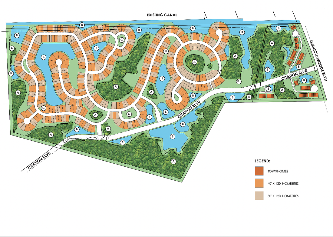 A conceptual master plan for the development. Image courtesy of the city of Palm Coast